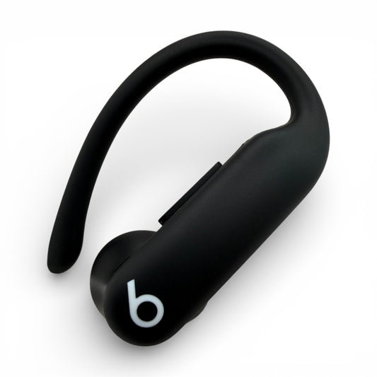 Right replacement Powerbeats Pro 2 earbud in black, front view showing the Beats logo