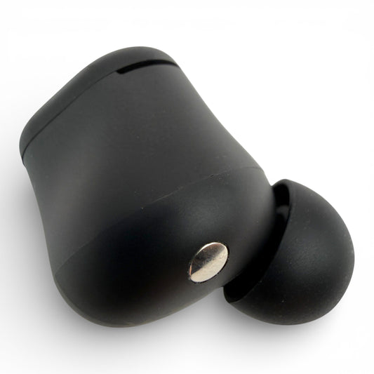 Right replacement Beats Solo Buds earbud in black, back view showing the charging contact pin