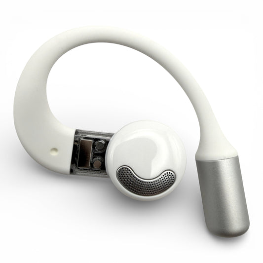 Right replacement Nothing ear (open) earbud, back view showing speaker driver mesh