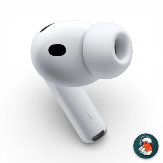 Left Replacement Apple AirPod Pro (3rd Generation) single earbud with new ear-tip and microphone feature.