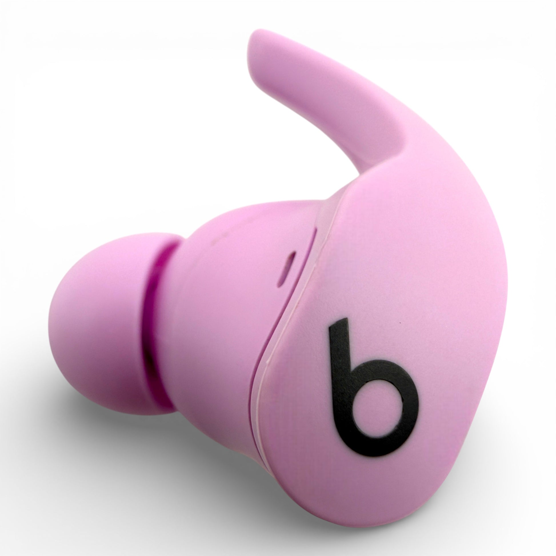 Left replacement Beats Fit Pro earbud in purple, front view showing the Beats logo and ear tip
