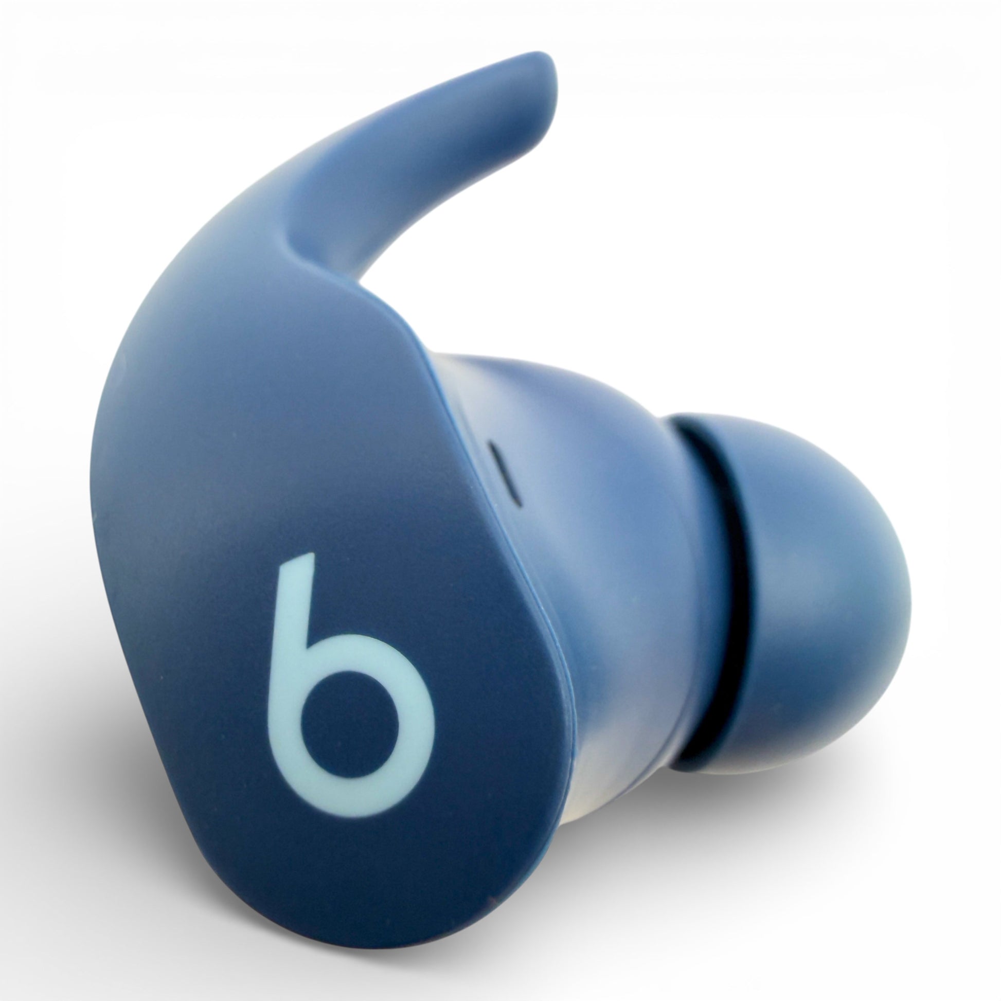 Right replacement Beats Fit Pro earbud in blue, front view showing the Beats logo and ear hook