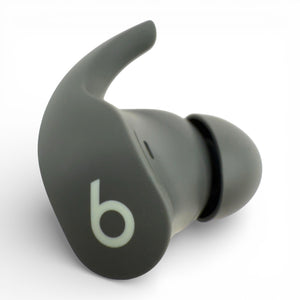 Right replacement Beats Fit Pro earbud in gray, front view showing the Beats logo and ear hook