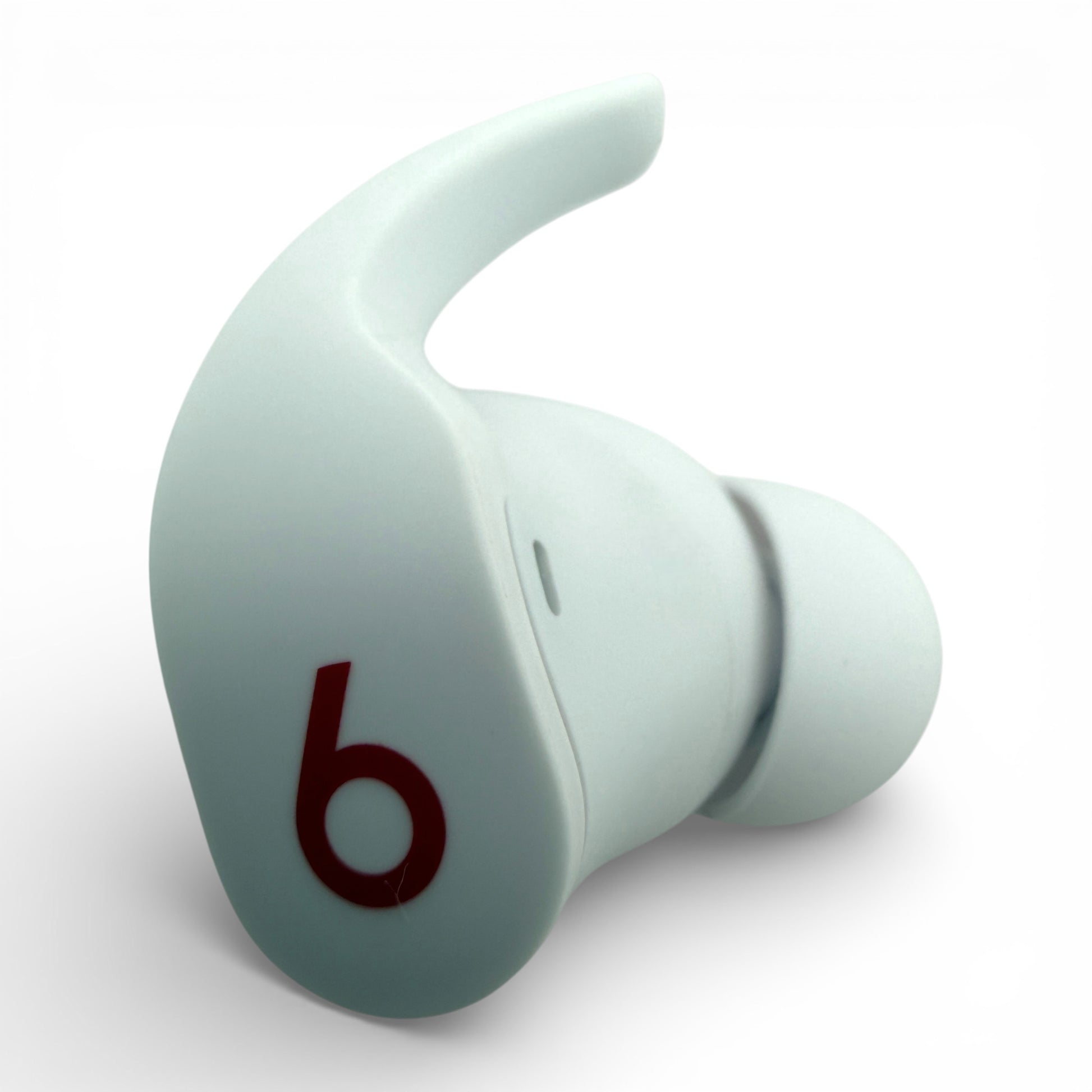 Right replacement Beats Fit Pro earbud in white, front view showing the Beats logo and ear hook