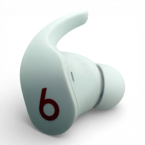 Right replacement Beats Fit Pro earbud in white, front view showing the Beats logo and ear hook