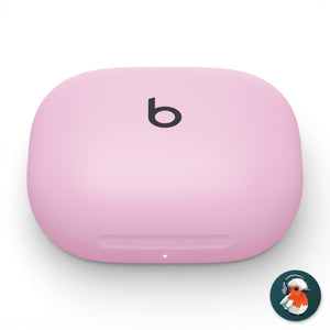 Beats Powerbeats Fit charging case in pink, front view of the closed lid
