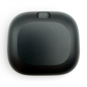 Beats Powerbeats Pro 2 charging case in black, underside view showing the hinge notch