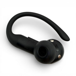 Right replacement Powerbeats Pro 2 earbud in black, side view with ear tip attached