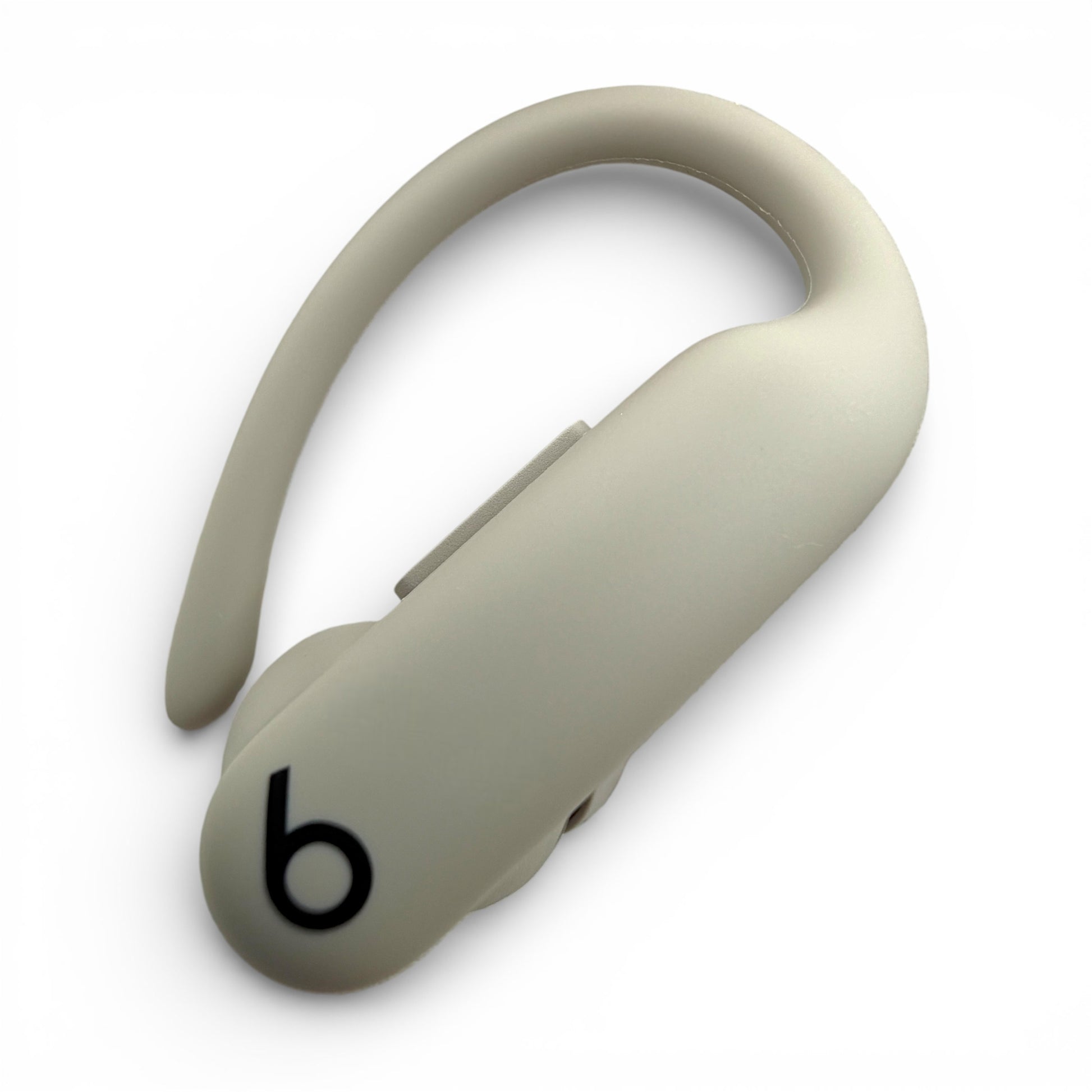 Right replacement Powerbeats Pro 2 earbud in gray, front view showing the Beats logo