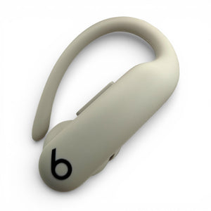 Right replacement Powerbeats Pro 2 earbud in gray, front view showing the Beats logo