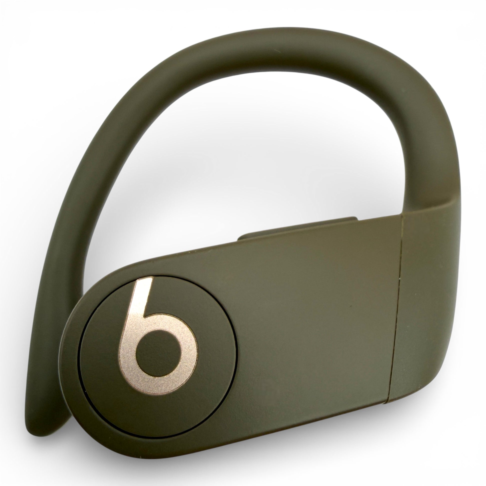 Right replacement Powerbeats Pro earbud in green, front view showing the Beats logo and ear hook