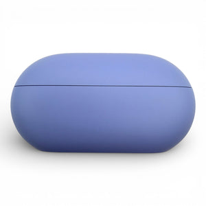 Beats Solo Buds charging case in purple, side view of the closed case showing the seam