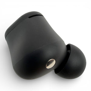 Right replacement Beats Solo Buds earbud in black, back view showing the charging contact pin