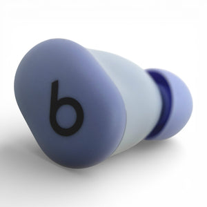 Right replacement Beats Solo Buds earbud in purple, front view showing the logo and ear tip