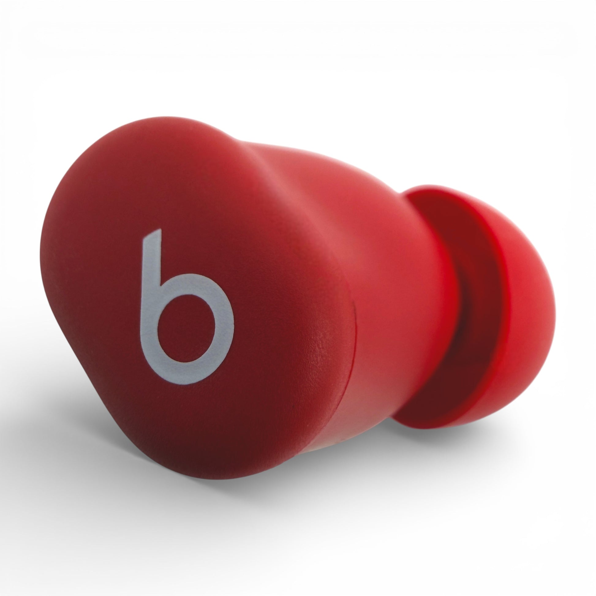 Right replacement Beats Solo Buds earbud in red, front view showing the logo and ear tip
