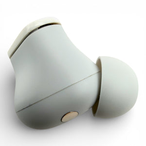 Right replacement Beats Studio Buds earbud in white, back view showing the charging contact pin