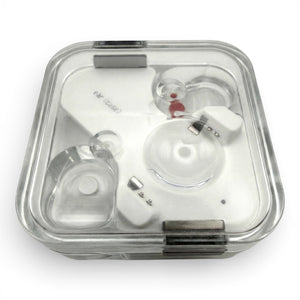 Nothing ear (2) replacement charging case in white, top view with the lid closed