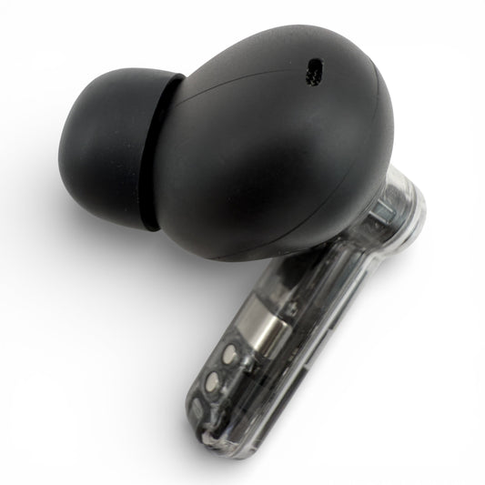 Right replacement Nothing ear (2) earbud in black, back view of the glossy housing