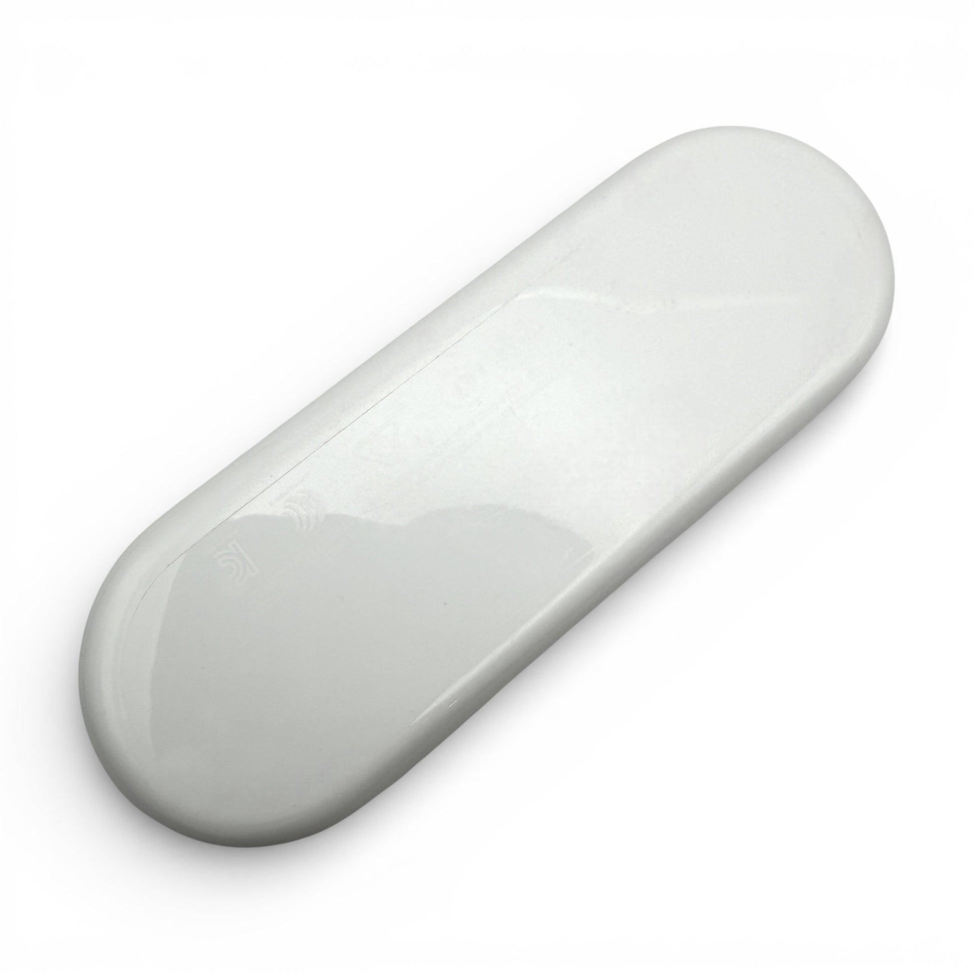 Nothing ear (open) charging case, closed, plain glossy underside view