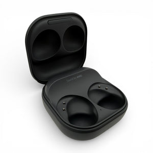Samsung Galaxy Buds2 Pro charging case in black, open showing empty earbud slots