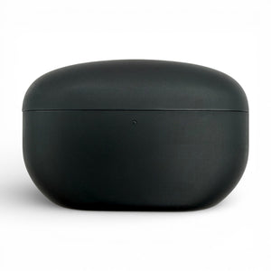 Sony WF-1000XM5 charging case in black, front view showing the pairing indicator light